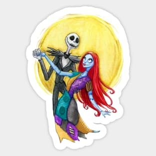 Jack and Sally Watercolor Sticker